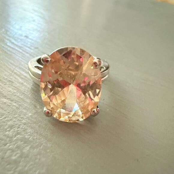 925 Sterling Silver Champagne Ring Size 7 - Picture 11 of 12